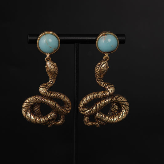 Vintage Natural Stone Elegant Handcrafted Earrings Timeless Style
