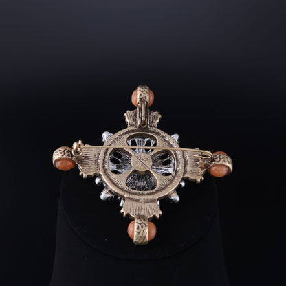 Vintage Natural Stone Geometric Elegant Brooches Timeless Style