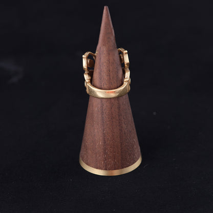 Vintage Enamel Classic Statement Open Ring Timeless Style