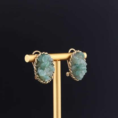 Vintage Natural Stone Geometric Classic Handcrafted Earrings Handcrafted Design