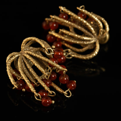 Vintage Agate Classic Luxury Earrings Handcrafted Design