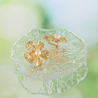 Vintage Pearl Floral Refined Handcrafted Earrings for Ladies