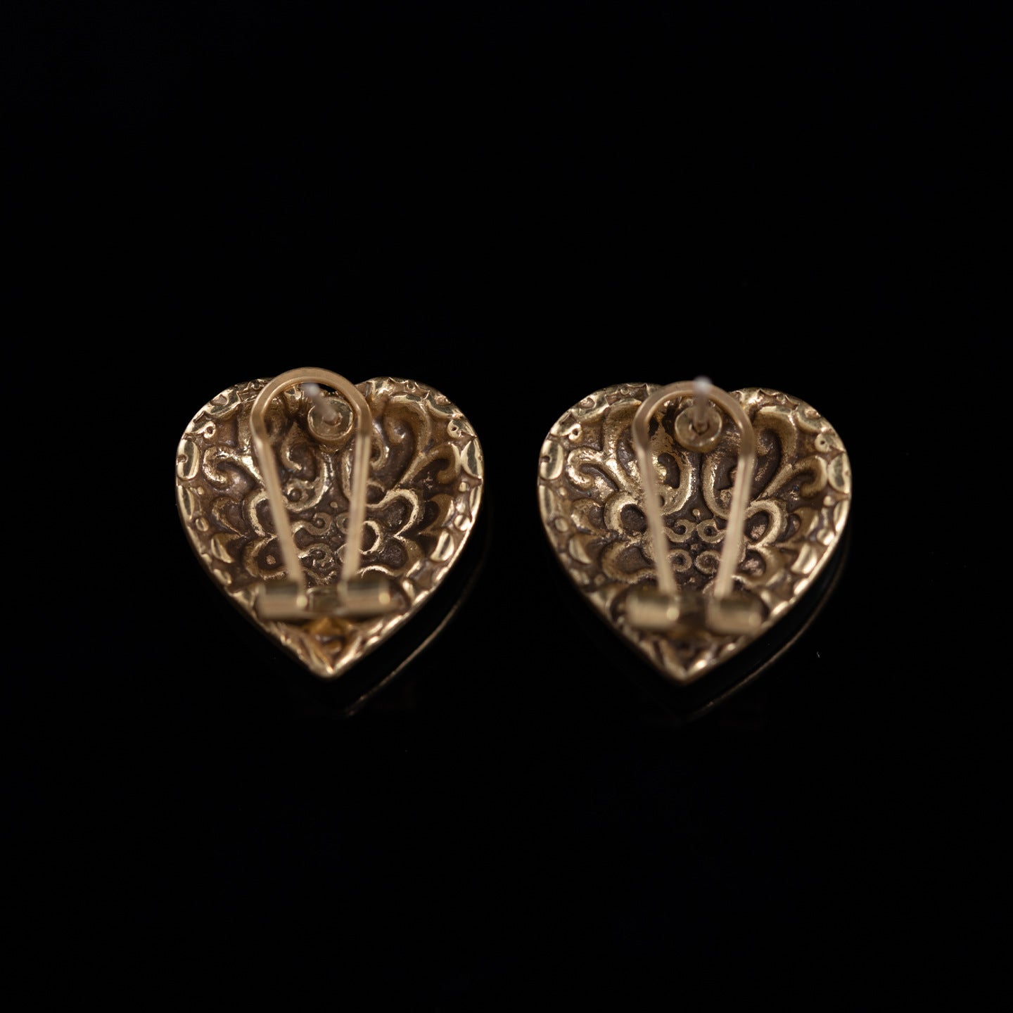 Vintage Enamel Heart Statement Handcrafted Earrings Timeless Style