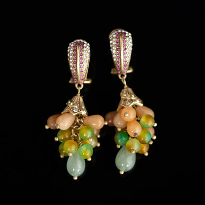 Vintage Pearl Leaf Refined Handcrafted Earrings for Ladies