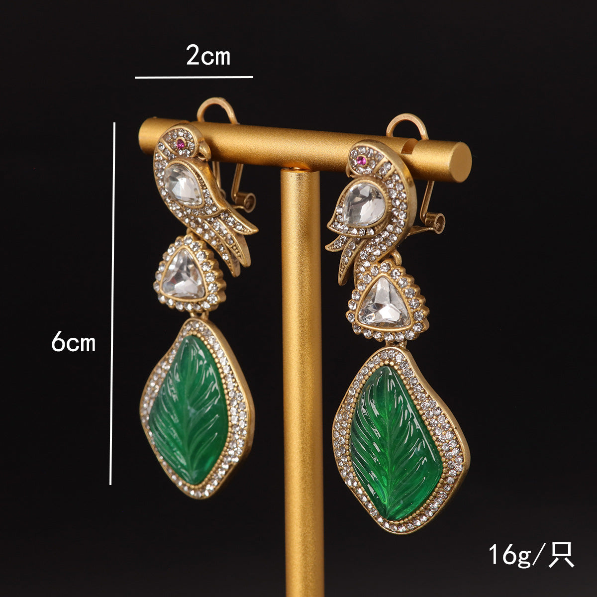 Vintage Leaf Timeless Stone Inlay Earrings for Women