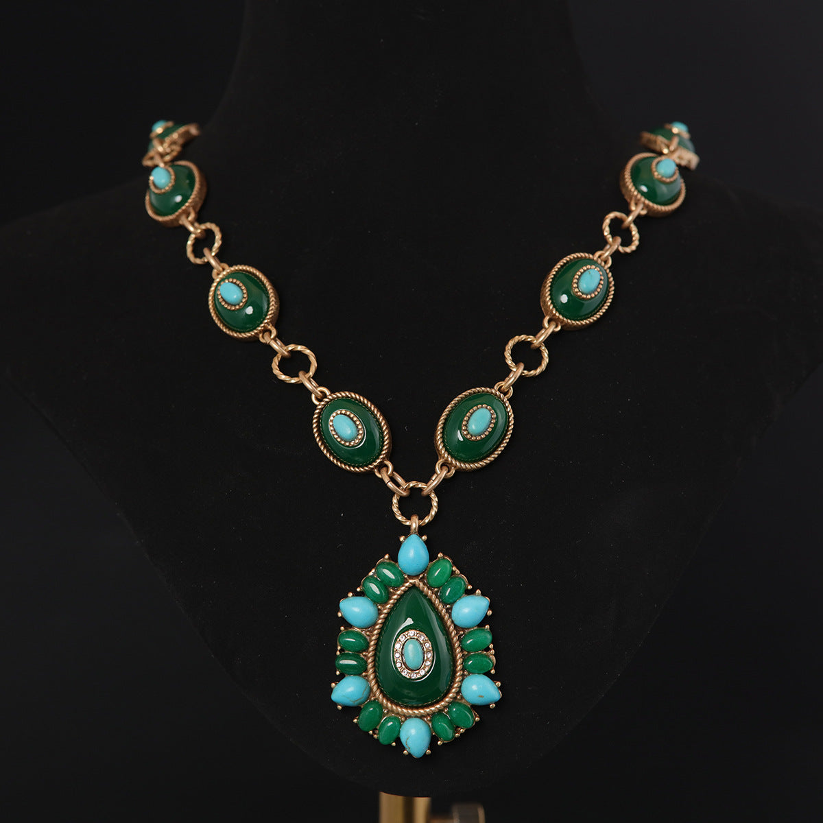 Vintage Artisan Agate Handcrafted Jewelry Set Baroque