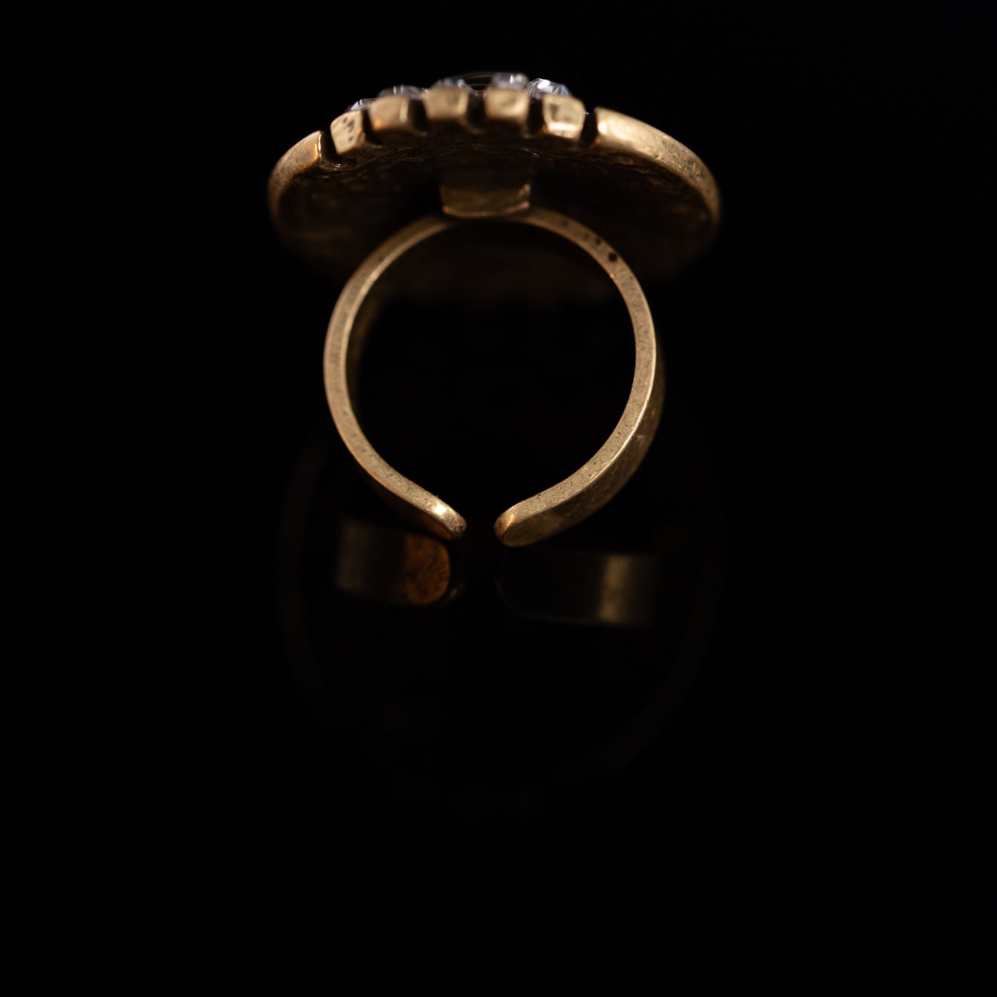 Vintage Crystal Geometric Timeless Open Ring