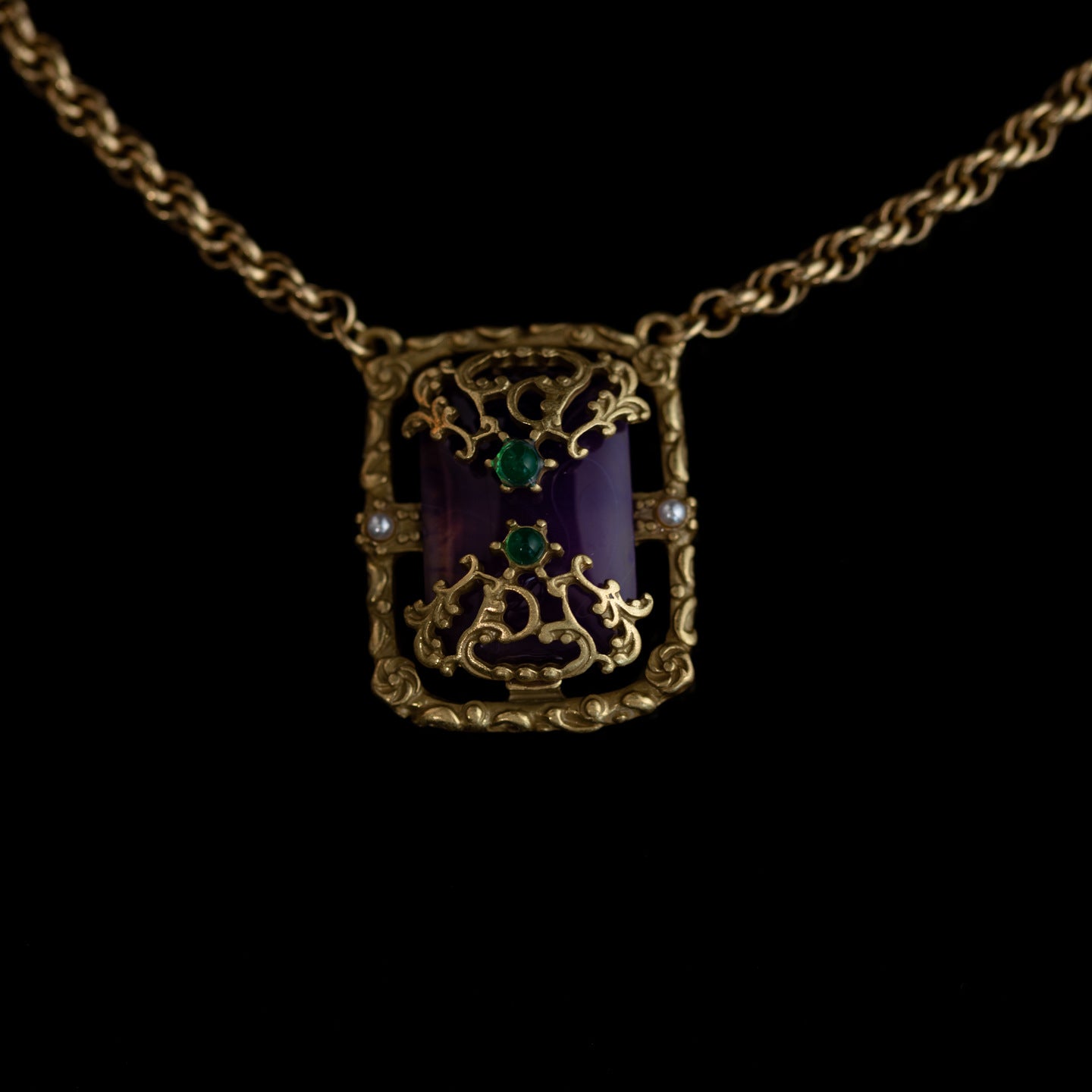 Vintage Royal Agate Geometric Jewelry Set Ornate