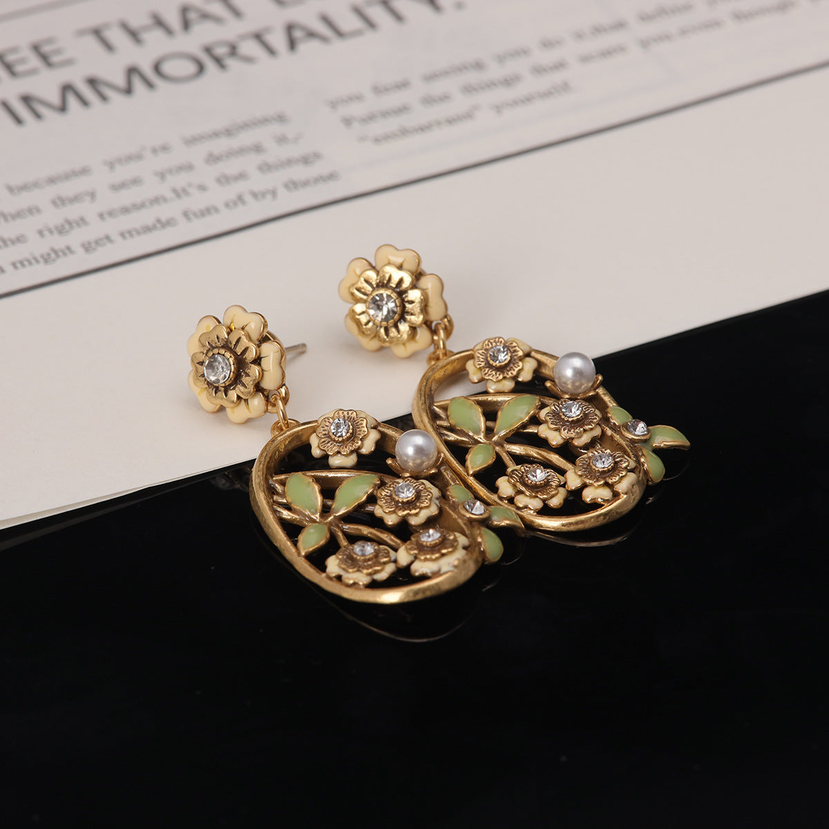 Vintage Floral Artisan Handcrafted Earrings for Women