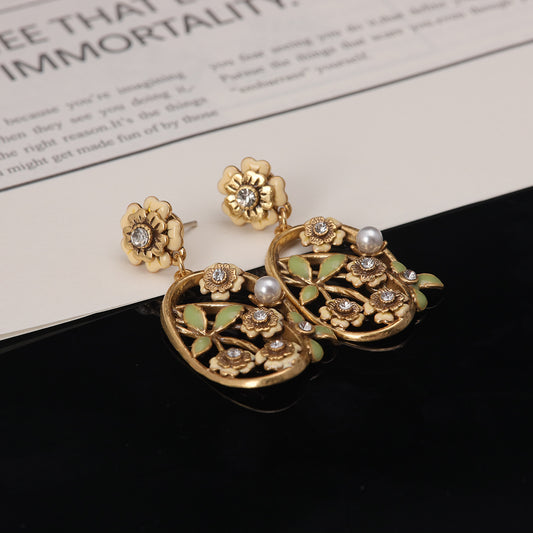 Vintage Floral Artisan Handcrafted Earrings for Women