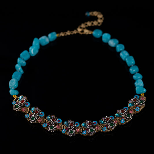 Vintage Floral Chic Handcrafted Necklace Gift Jewelry