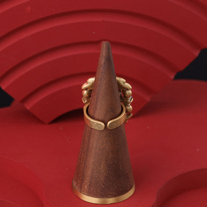 Vintage Geometric Luxury Polished Open Ring