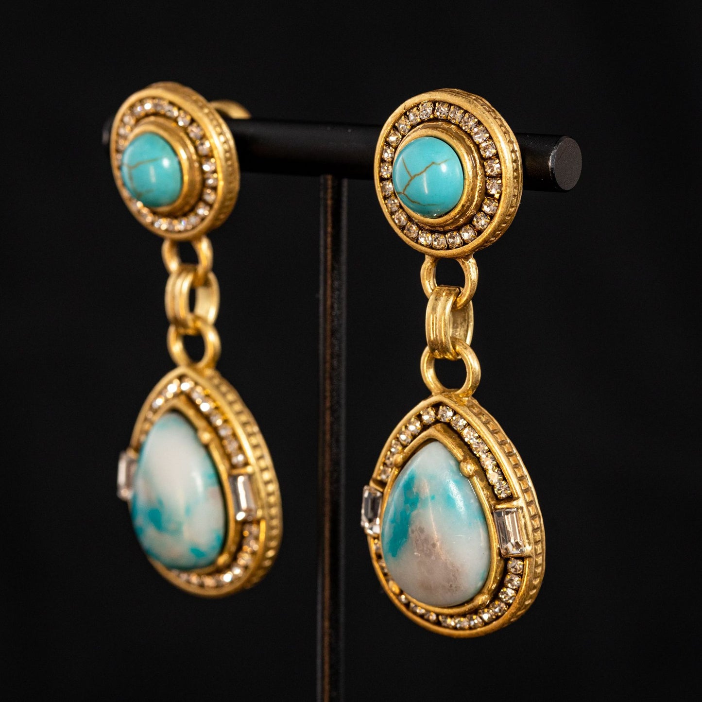 Vintage Elegant Polished Statement Earrings Handcrafted Design