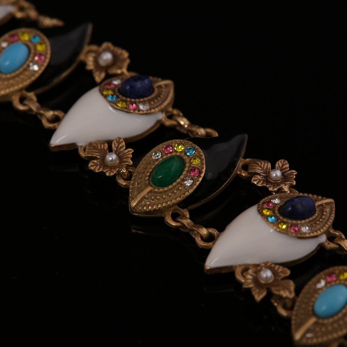Vintage Enamel Refined Elegant Bracelet Gift Jewelry