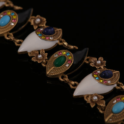 Vintage Enamel Refined Elegant Bracelet Gift Jewelry
