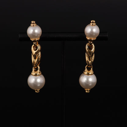 Vintage Pearl Refined Refined Earrings for Ladies