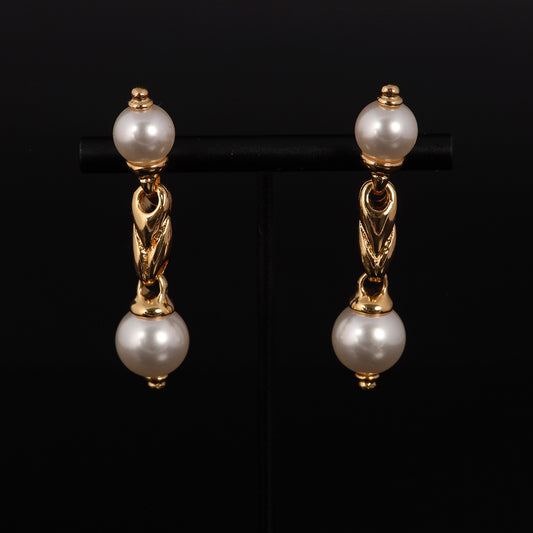 Vintage Pearl Refined Refined Earrings for Ladies