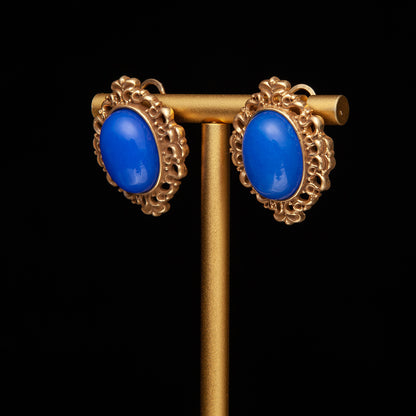 Vintage Refined Stone Inlay Earrings Gift Jewelry