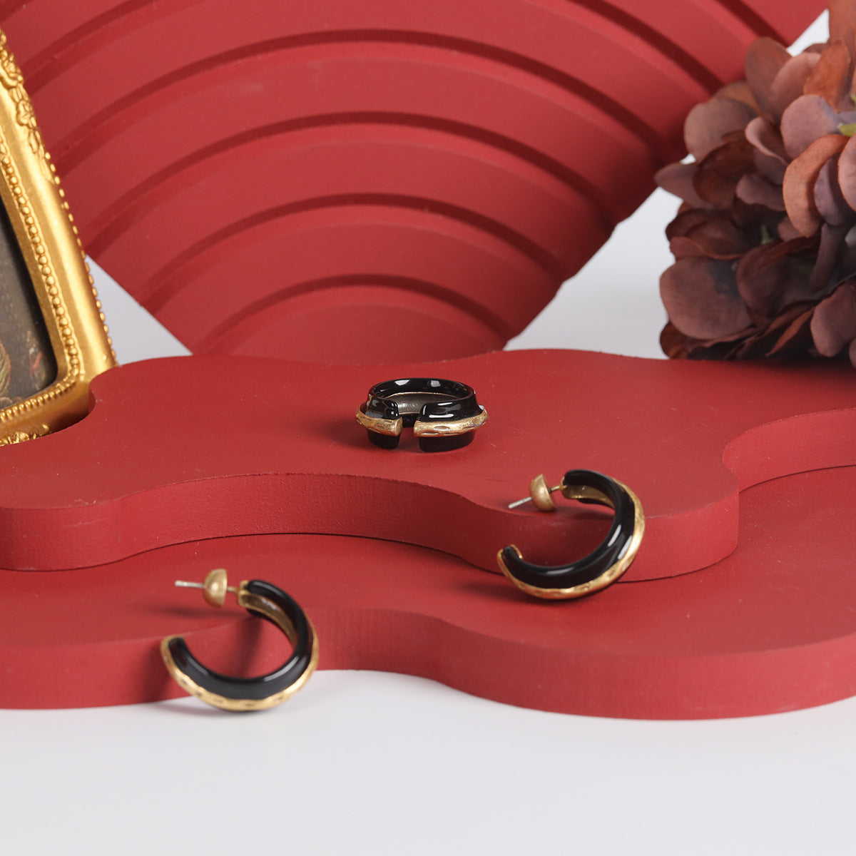 Vintage Enamel Chic Artisan Earrings for Ladies
