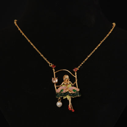 Vintage Enamel Classic Statement Necklace for Ladies
