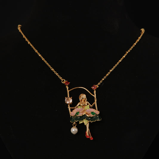 Vintage Enamel Classic Statement Necklace for Ladies