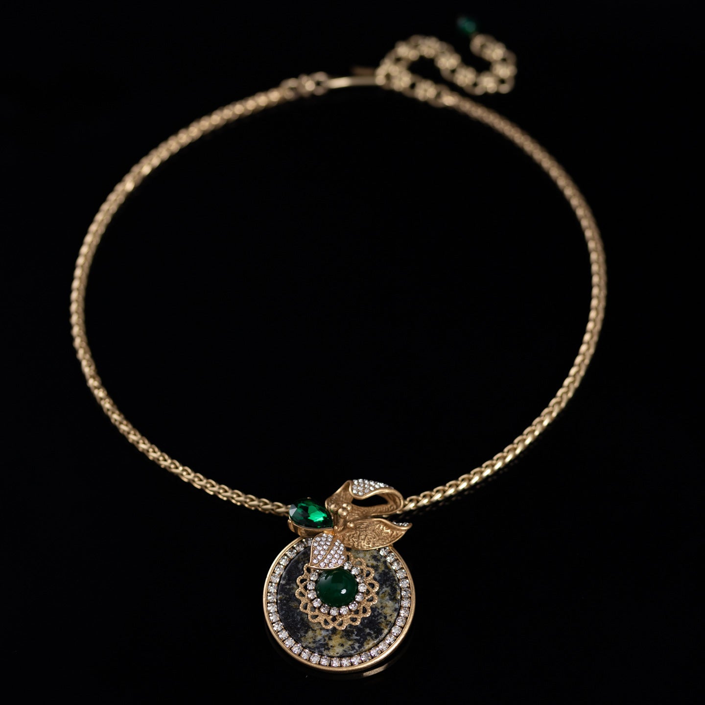 Vintage Cubic Zirconia Artisan Polished Necklace Gift Jewelry