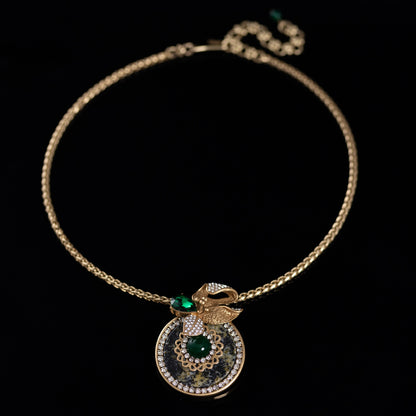 Vintage Cubic Zirconia Artisan Polished Necklace Gift Jewelry