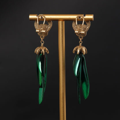 Vintage Crystal Heart Refined Handcrafted Earrings for Ladies