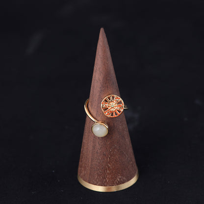 Vintage Geometric Artisan Handcrafted Open Ring Gift Jewelry