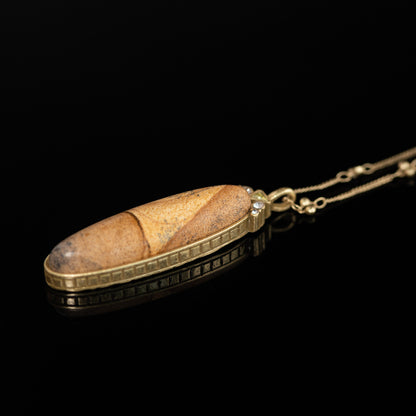 Vintage Natural Stone Geometric Refined Necklace Handcrafted Design