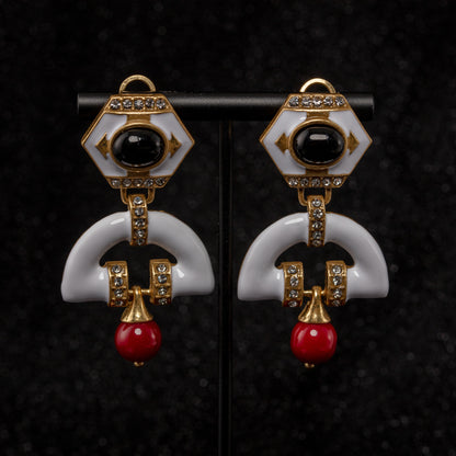 Vintage Enamel Luxury Classic Earrings for Women