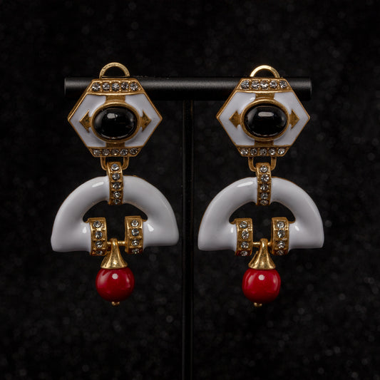 Vintage Enamel Luxury Classic Earrings for Women