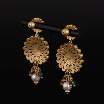 Vintage Enamel Floral Timeless Earrings Handcrafted Design