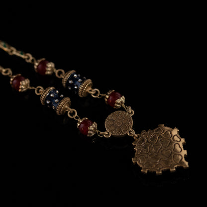 Vintage Enamel Heart Refined Necklace for Ladies