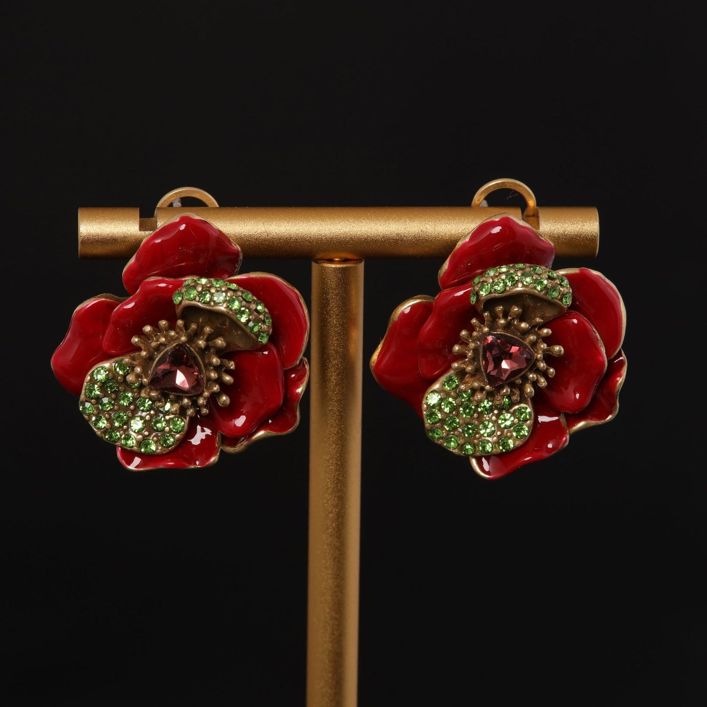 Vintage Enamel Floral Timeless Earrings Gift Jewelry