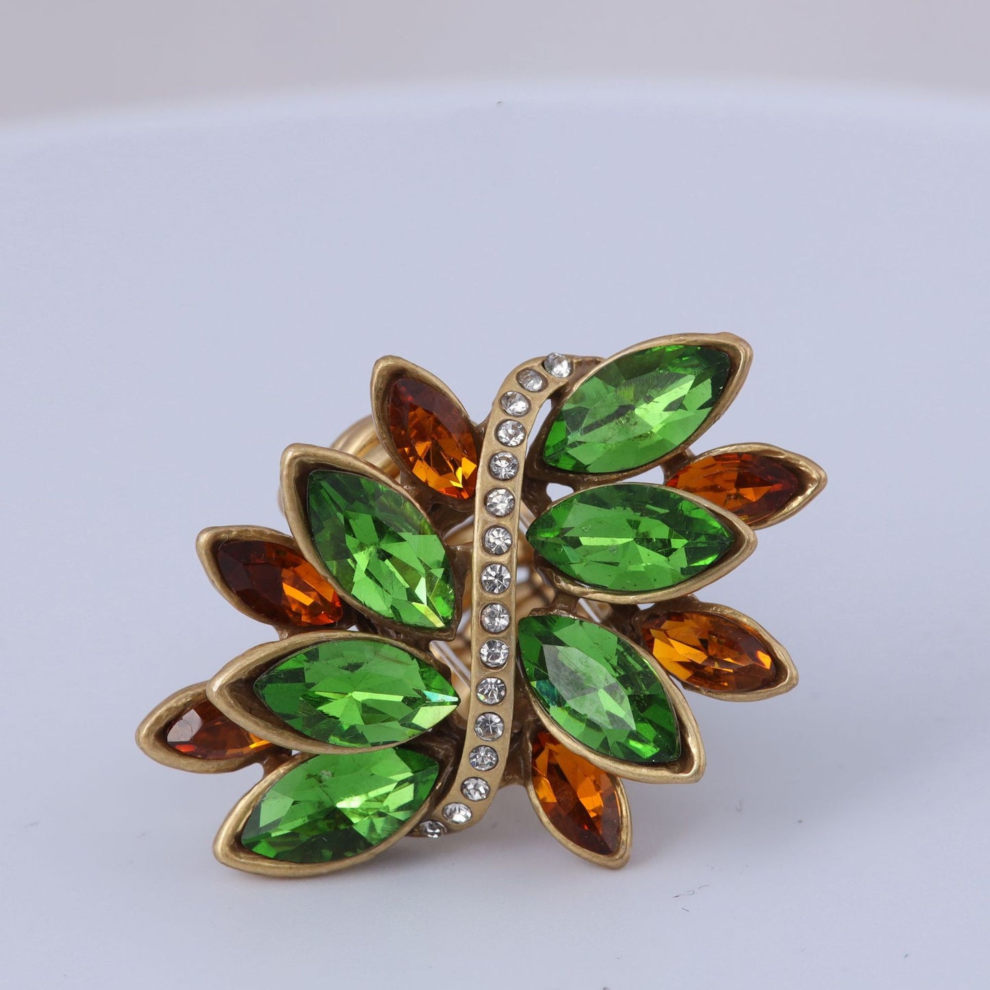 Vintage Leaf Chic Art Deco Open Ring