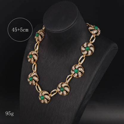Vintage Natural Stone Floral Classic Handcrafted Necklace for Ladies