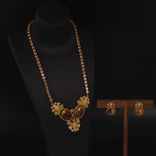 Vintage Timeless Polished Jewelry Set Ornate Heirloom