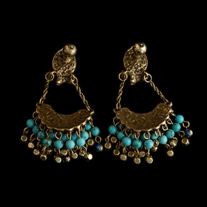 Vintage Natural Stone Geometric Refined Handcrafted Earrings Timeless Style