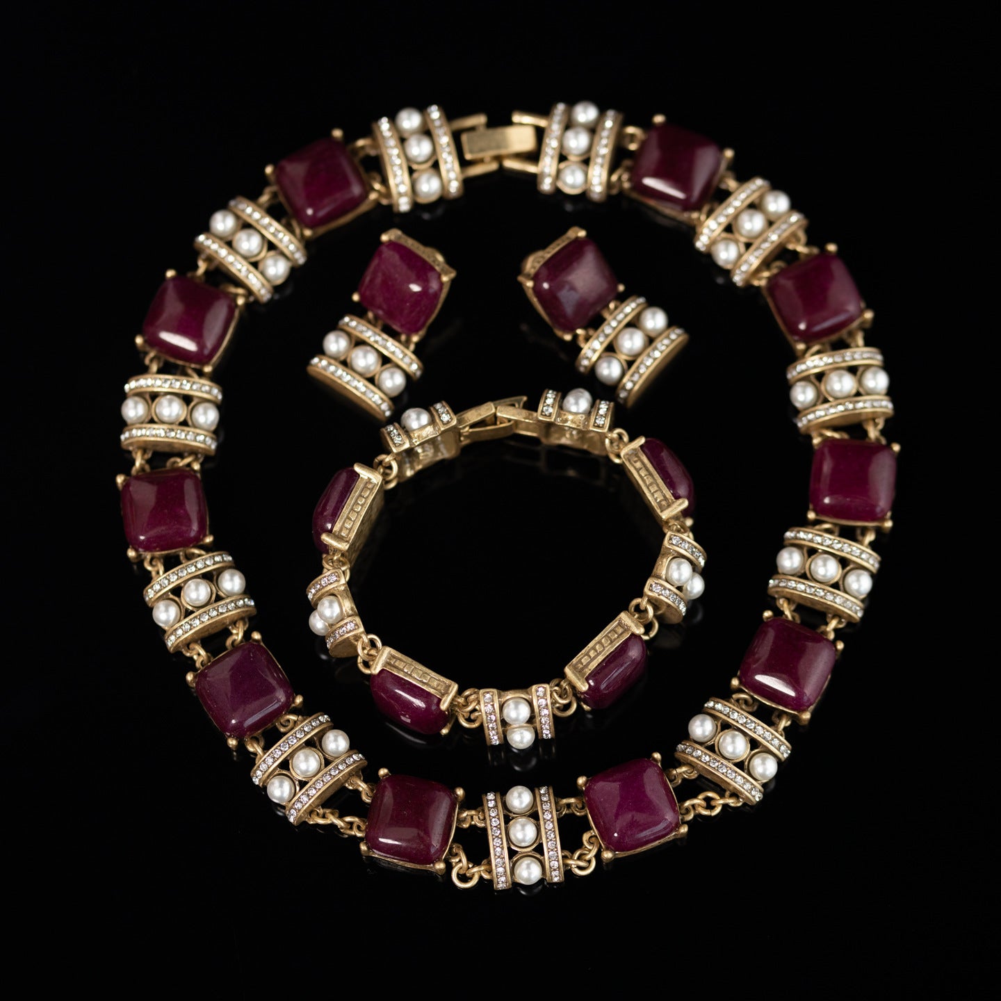 Vintage Timeless Natural Stone Geometric Jewelry Set