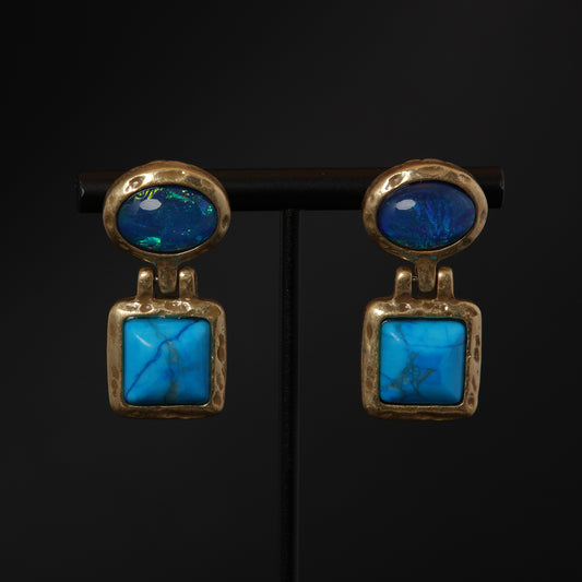 Vintage Natural Stone Classic Handcrafted Earrings Gift Jewelry