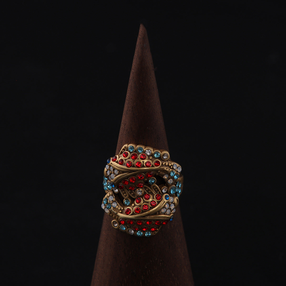 Vintage Floral Statement Baroque Open Ring Timeless Style