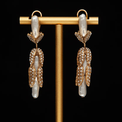 Vintage Leaf Statement Handcrafted Earrings for Women