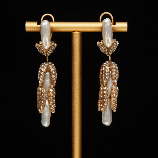 Vintage Leaf Statement Handcrafted Earrings for Women