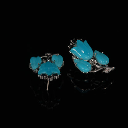 Vintage Crystal Floral Elegant Earrings for Women