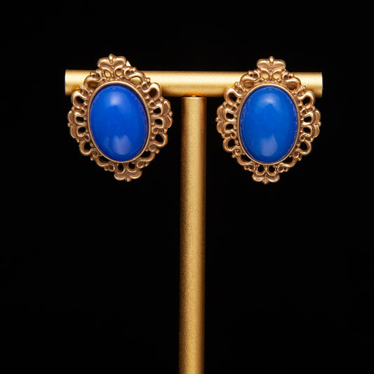Vintage Refined Stone Inlay Earrings Gift Jewelry