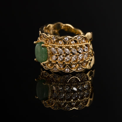 Vintage Crystal Refined Minimalist Open Ring