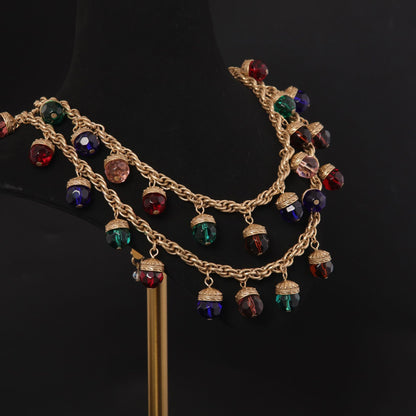 Vintage Glass Geometric Refined Handcrafted Necklace for Women