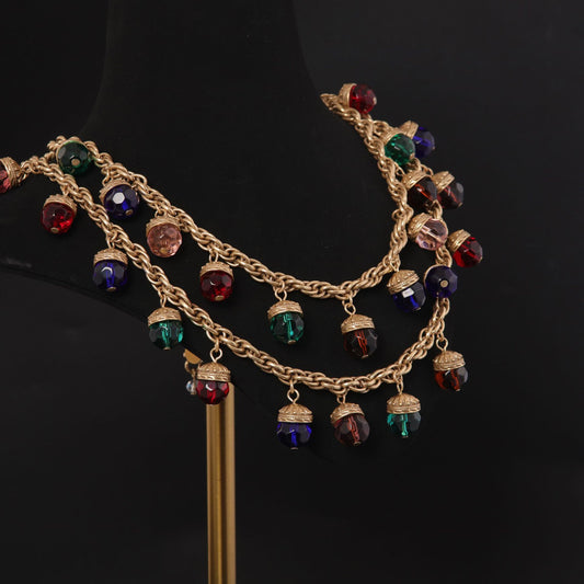 Vintage Glass Geometric Refined Handcrafted Necklace for Women