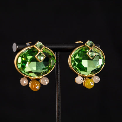 Vintage Crystal Elegant Stone Inlay Earrings for Ladies